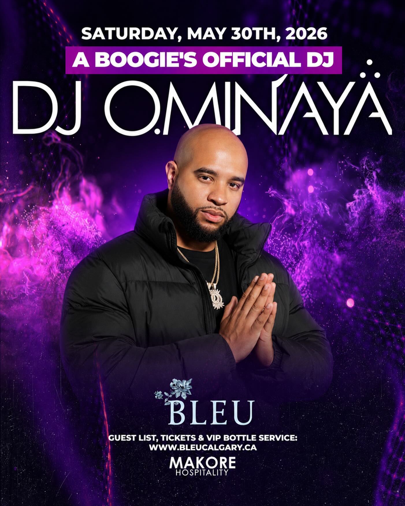 DJ Ominaya at Bleu Calgary on Saturday nights