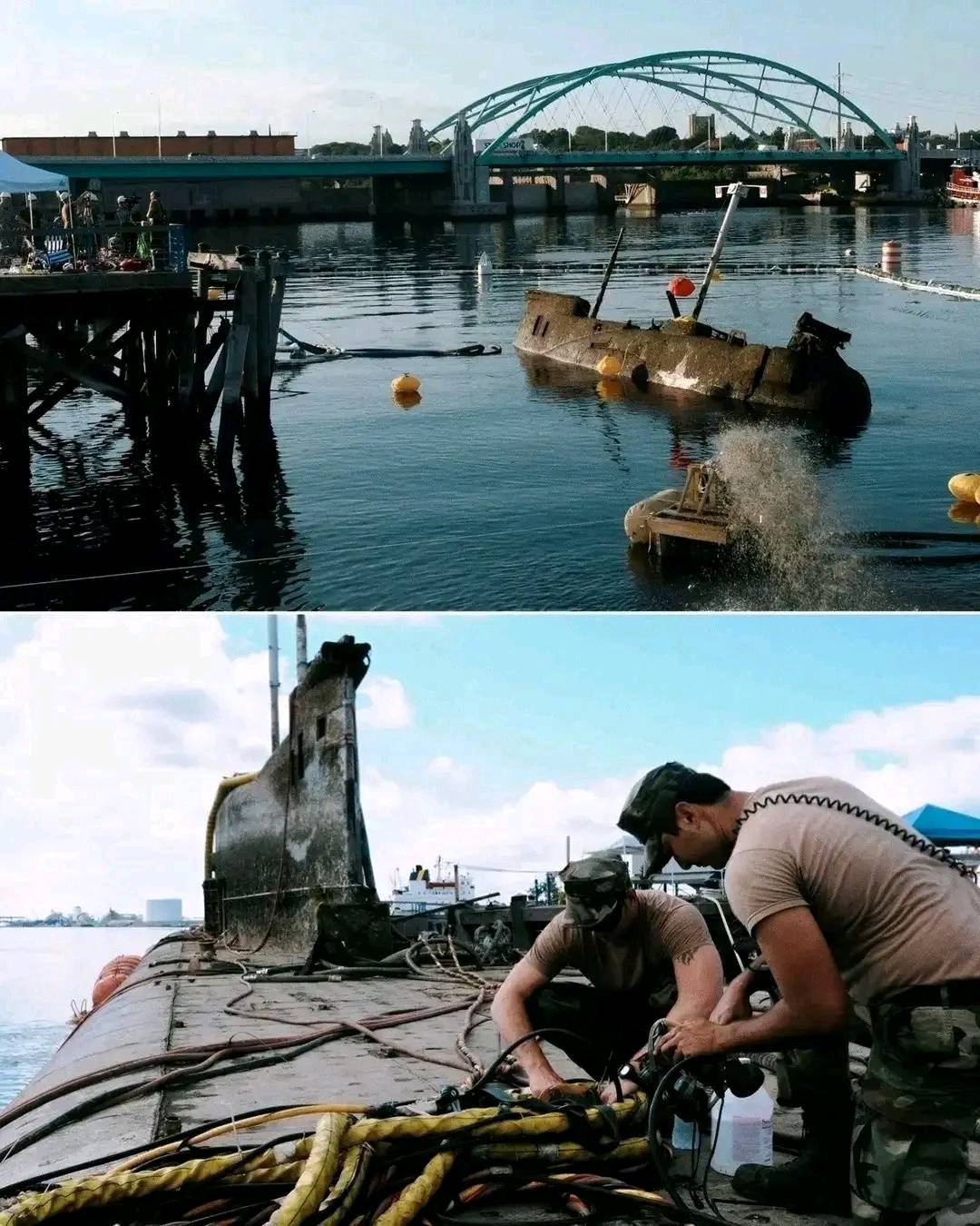 The wreck of USS Wahoo (SS-238) lies upright on the seabed in the