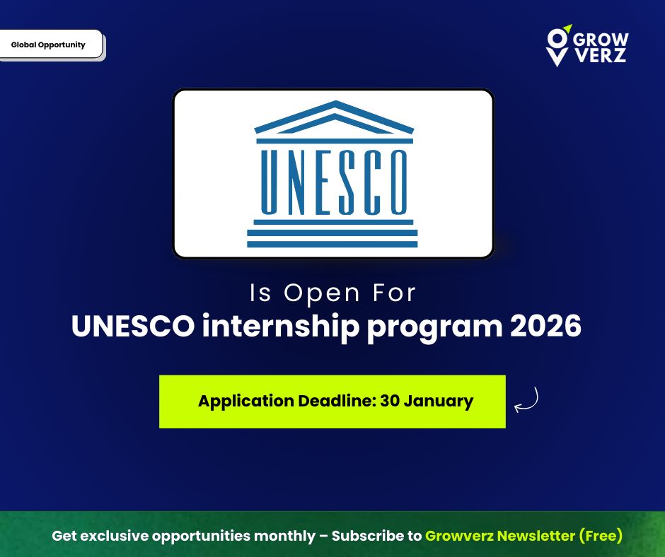 Growverz - UNESCO Internship Program 2026 is open for... | Facebook