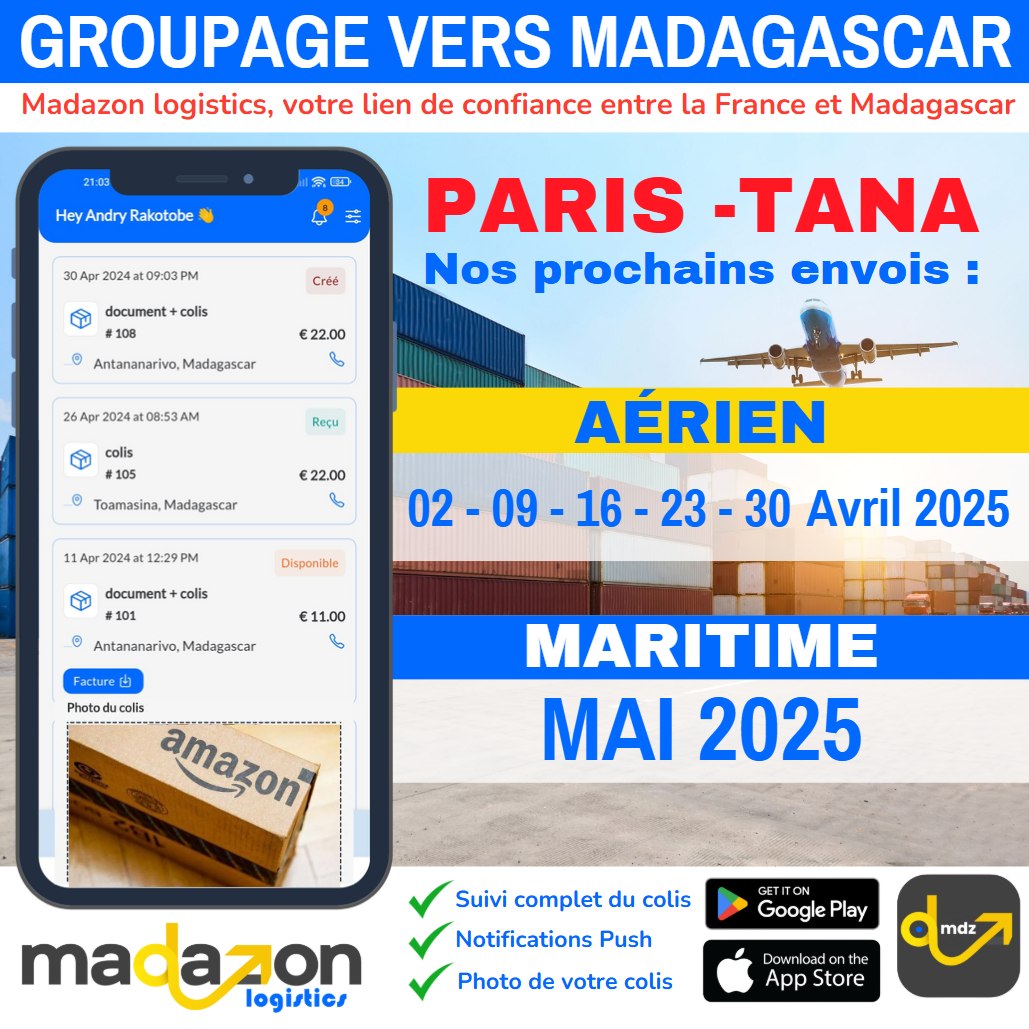 📦 ️🚢 𝗘𝗡𝗩𝗢𝗬𝗘𝗭 𝗩𝗢𝗦 𝗖𝗢𝗟𝗜𝗦 𝗩𝗘𝗥𝗦 𝗠𝗔𝗗𝗔𝗚𝗔𝗦𝗖𝗔𝗥... - Madazon logistics | Facebook