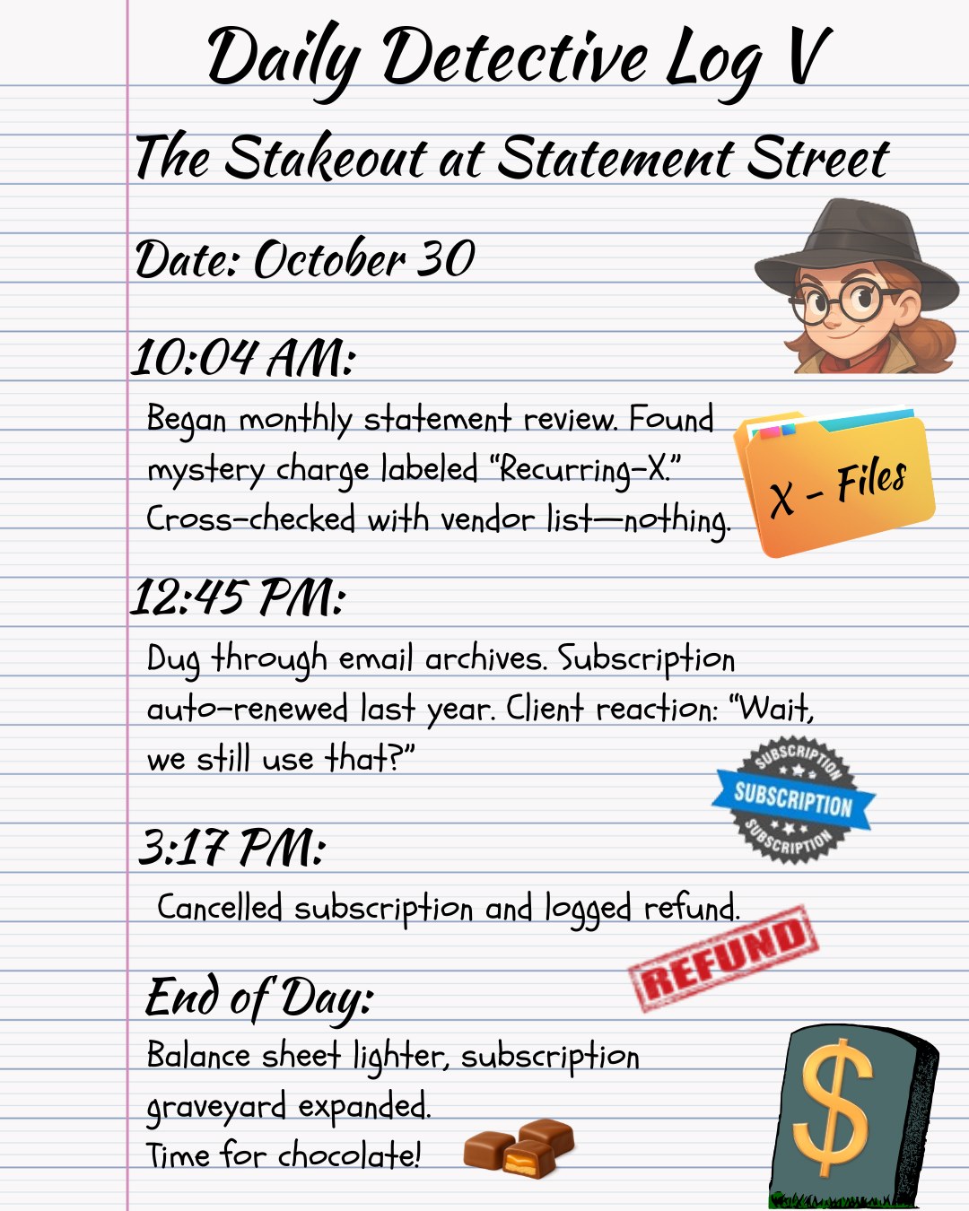 Detective Daily Log V A mystery... - Declutter Your Books | Facebook
