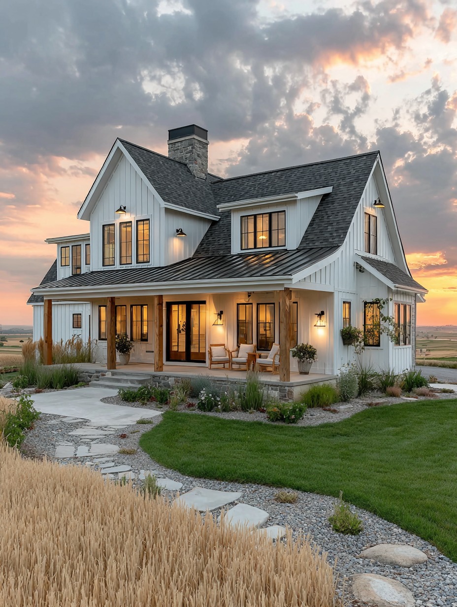Farmhouse - This modern farmhouse with wraparound porch is pure ...