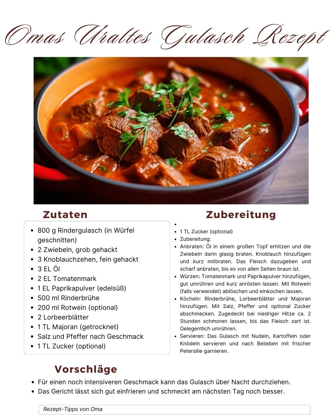 as heutige Rezept kommt direkt aus... - Rezept-Tipps von Oma | Facebook