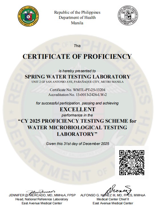 Spring Water Testing Laboratory | Parañaque