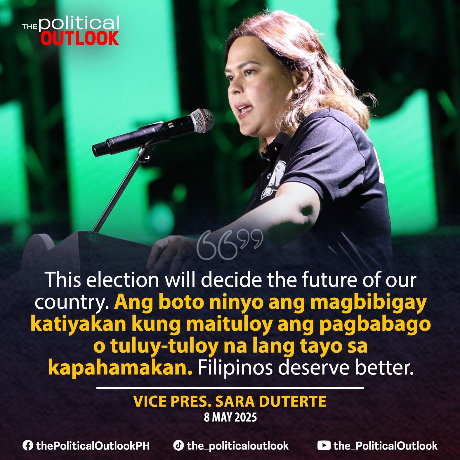 Filipinos deserve better —VP Sara... - The Political Outlook | Facebook
