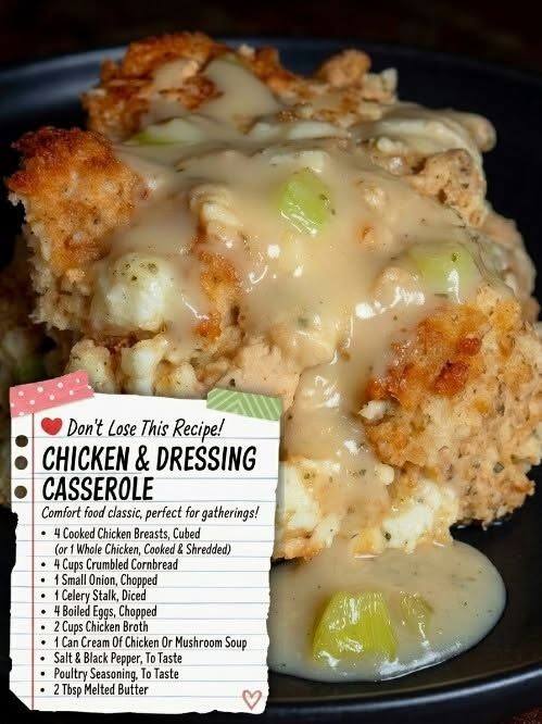 do you put cream of chicken soup in cornbread dressing This is the casserole people don't stop talking about after the first bite. Chicken, dressing, holding it all together, poultry seasoning through every layer. One pan and Black and red halter Pima Dresses Size:13M Homemade chicken