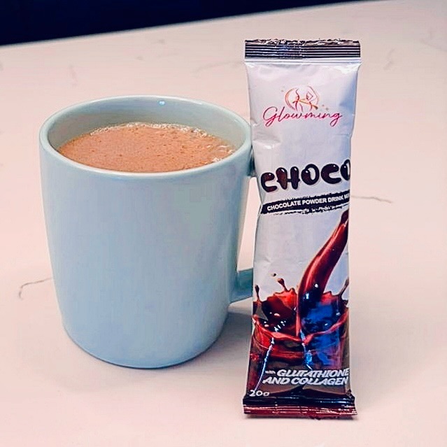 Your daily chocolate ritual just got a serious upgrade. Glowming Choco isn't just a drink, it's your moment to indulge, de-stress, and glow from the inside out. Here's what's in every sip: *