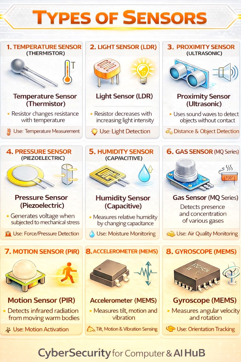 Cyber - Types of Sensors — Complete Beginner Guide to Smart Technology⚡ ...