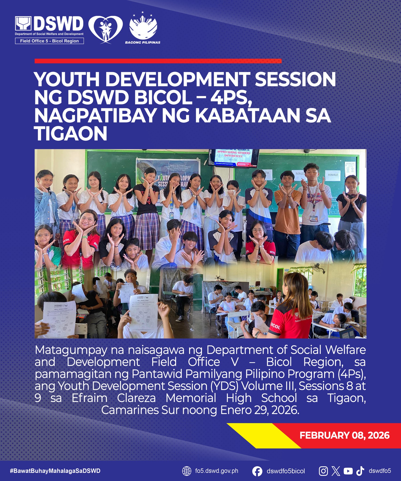 DSWD - 𝐘𝐨𝐮𝐭𝐡 𝐃𝐞𝐯𝐞𝐥𝐨𝐩𝐦𝐞𝐧𝐭 𝐒𝐞𝐬𝐬𝐢𝐨𝐧 𝐧𝐠 𝐃𝐒𝐖𝐃 𝐁𝐢𝐜𝐨𝐥 – 𝟒𝐏𝐬, 𝐍𝐚𝐠𝐩𝐚𝐭𝐢𝐛𝐚𝐲 𝐧𝐠 ...
