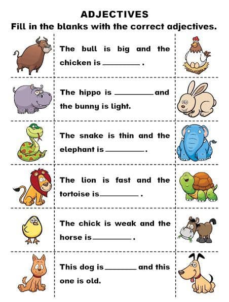 English Worksheets For Grade 2 Adjectives 50+ Adjectives Worksheets