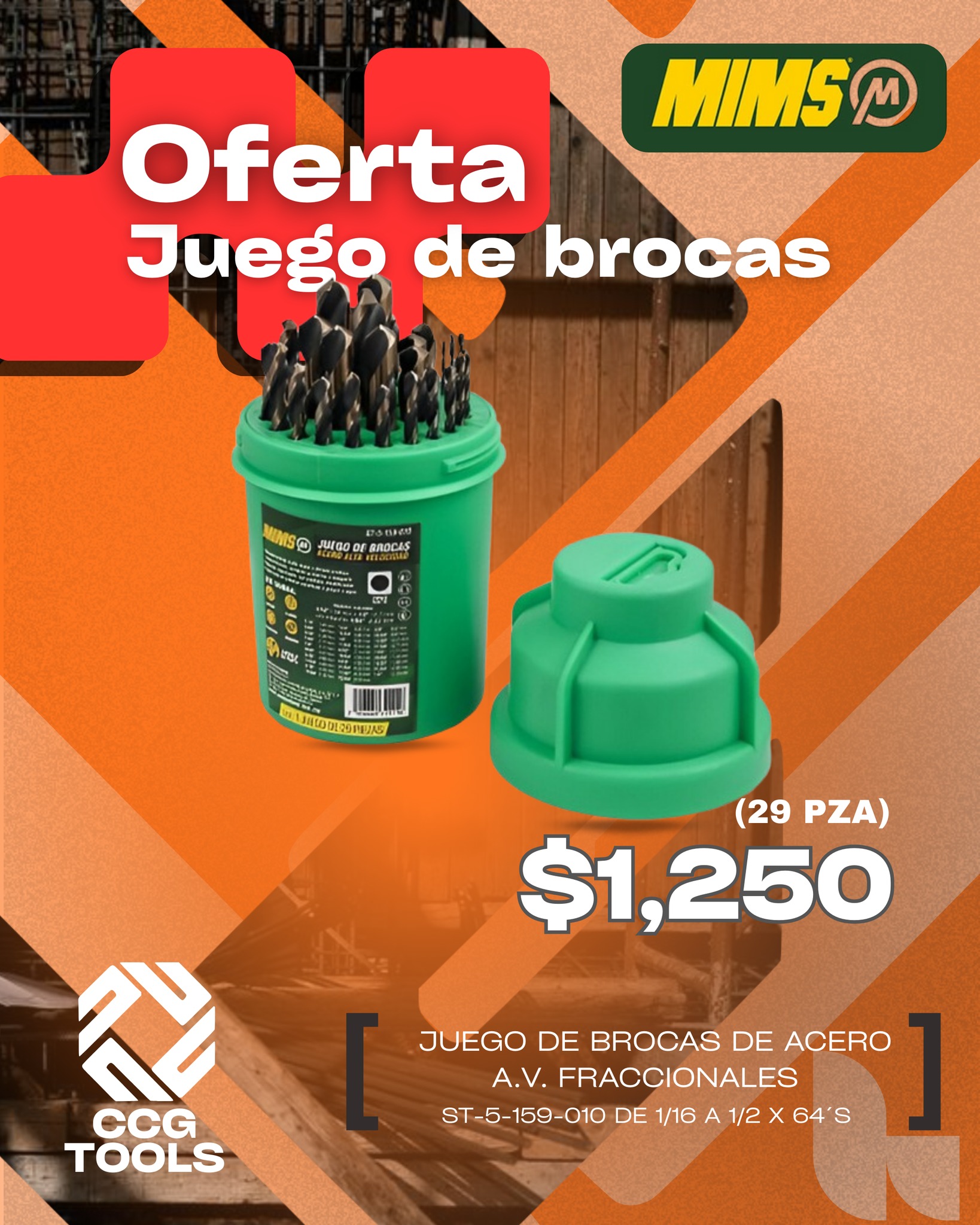 CCG - Precisión que se nota en cada perforación. 🔩 Juego de brocas de ...