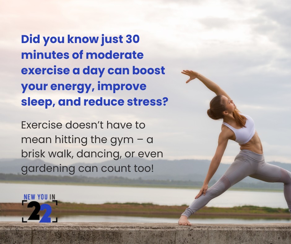 New - Did you know just 30 minutes of moderate exercise a day can boost ...
