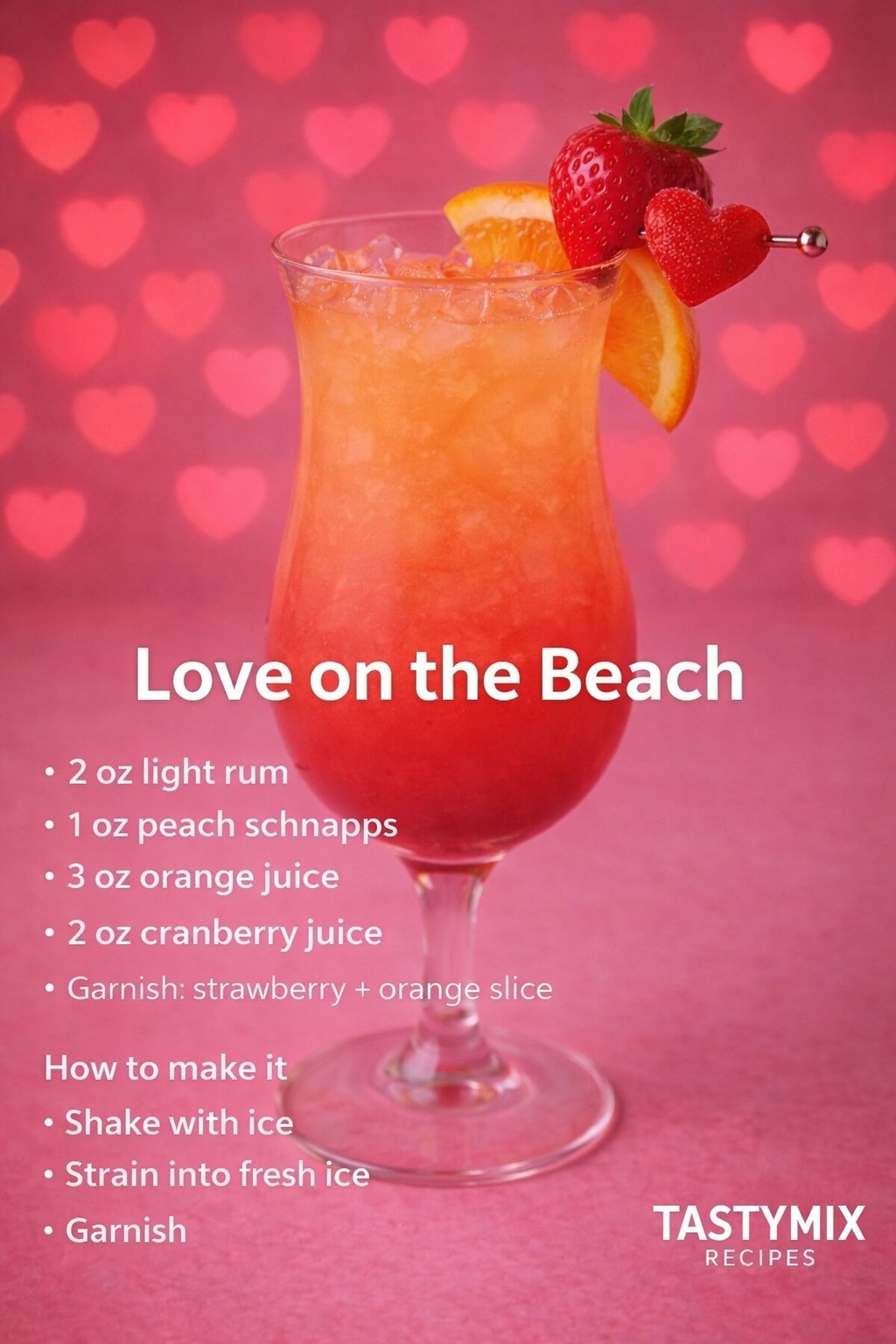 Love on the Beach (Valentine's Tropical Rum Cocktail) Ingredients