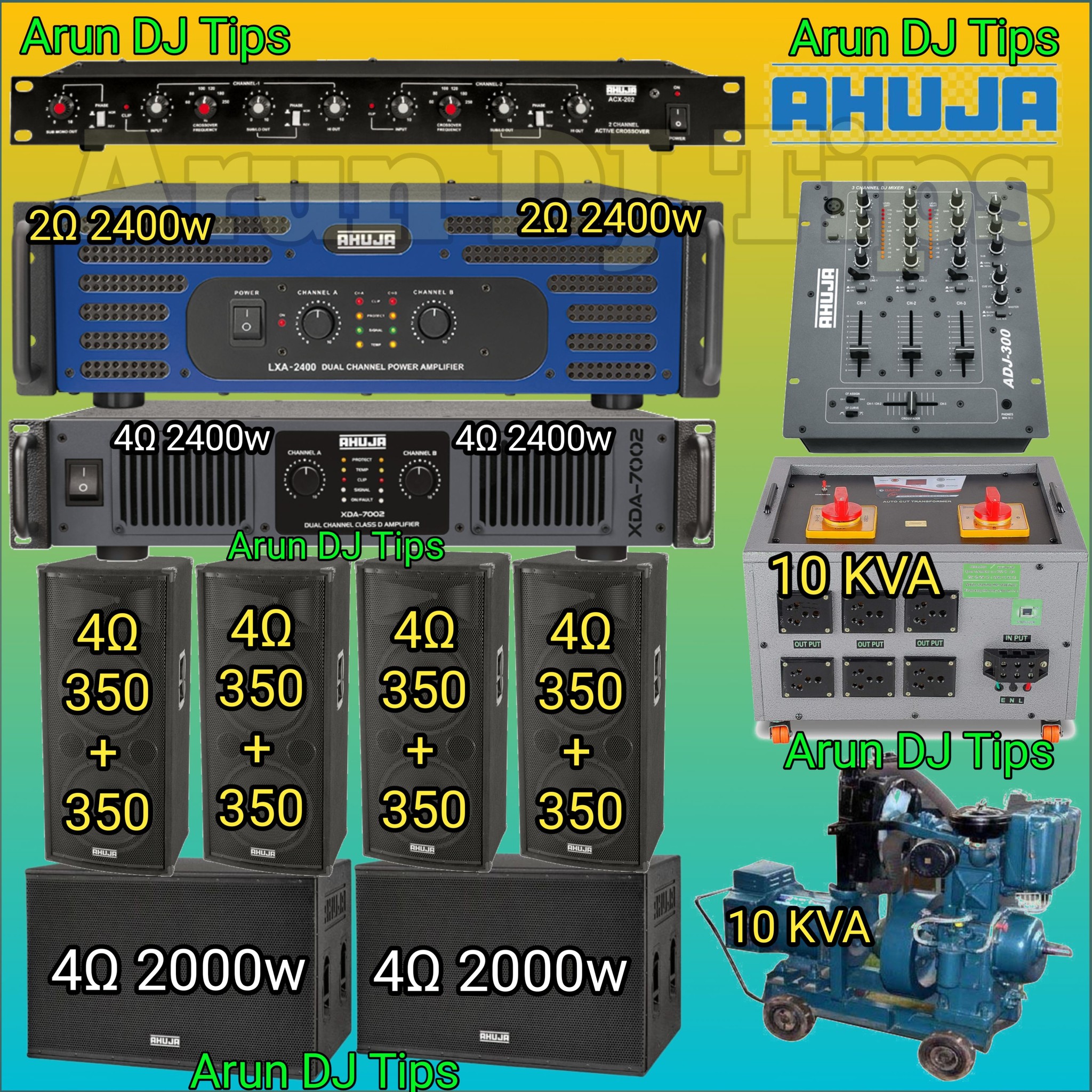 Ahuja DJ Setup & XDA-3002 & BTZ-7000 & SRX-250®DXM 4 Top & SWX-650