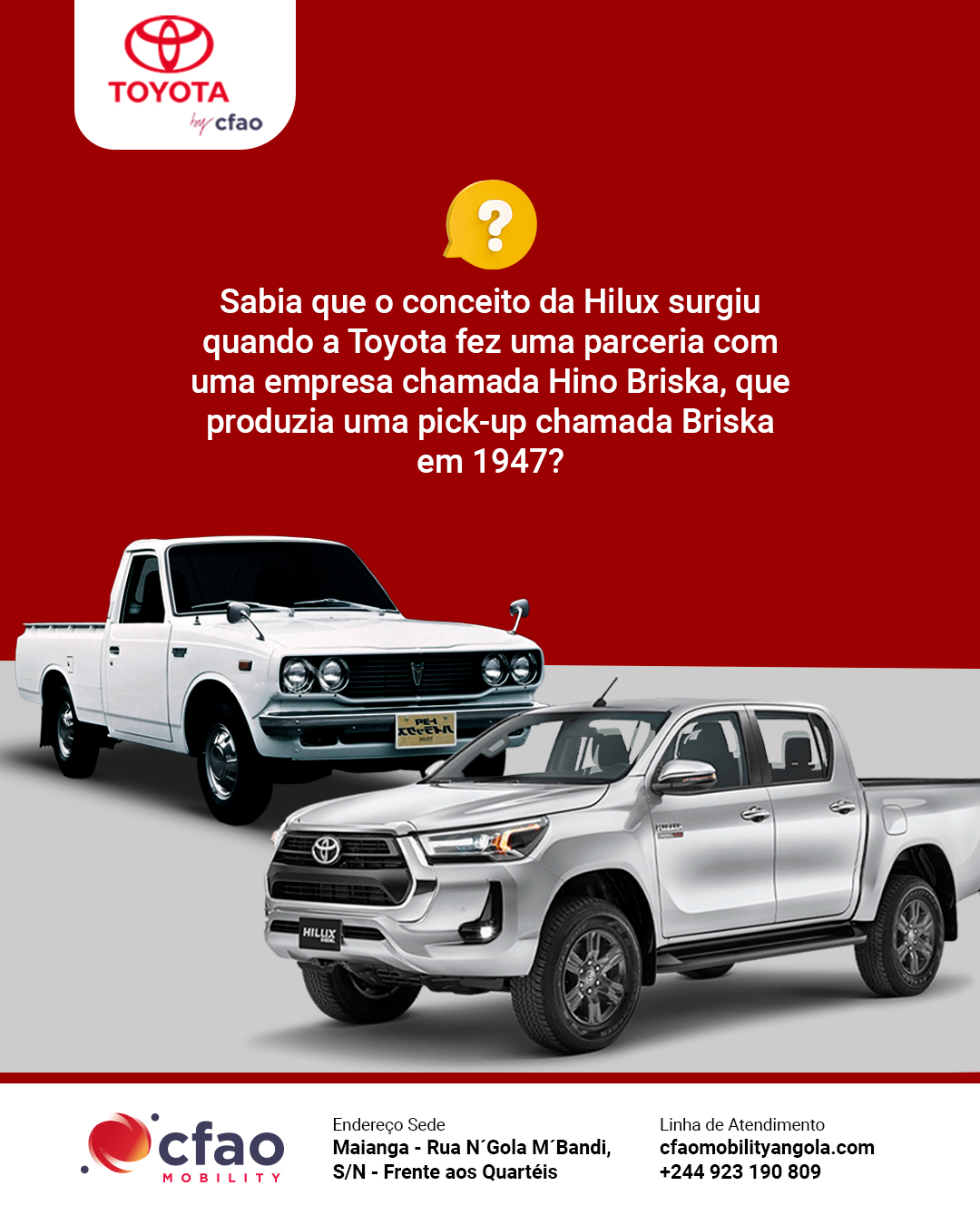 CFAO - Em 1967, o Hino Briska passou a chamar-se Toyota Briska ...
