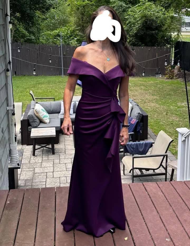 purple mob dress Plum Mother Of Bride A Line Chiffon V Neck Ruffle Sleeves Appliques Waist High Low Mother Of The Bride Dresses length illusion sleeves bring soft coverage while keeping the arms cool and comfortable Which color mob dress looks