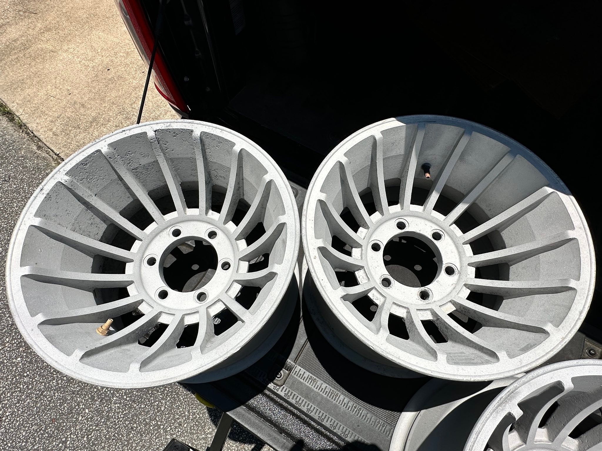 Powder coating wire wheels on a 71b