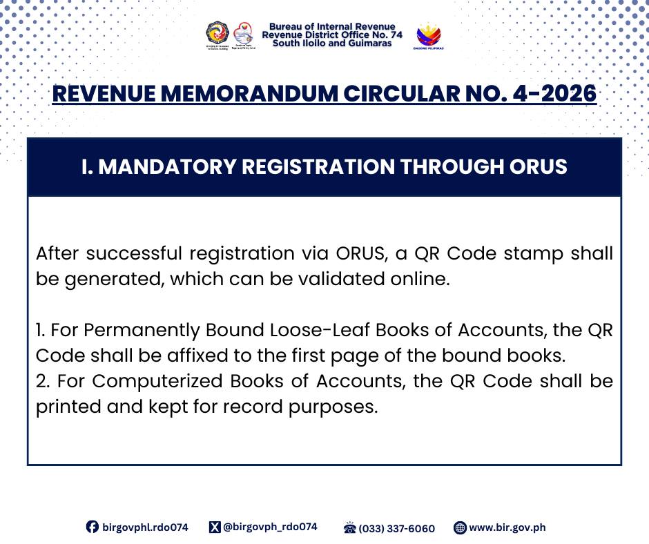 BIR - 𝐑𝐄𝐕𝐄𝐍𝐔𝐄 𝐌𝐄𝐌𝐎𝐑𝐀𝐍𝐃𝐔𝐌 𝐂𝐈𝐑𝐂𝐔𝐋𝐀𝐑 𝐍𝐎. 𝟒-𝟐𝟎𝟐𝟔 I． MANDATORY REGISTRATION ...