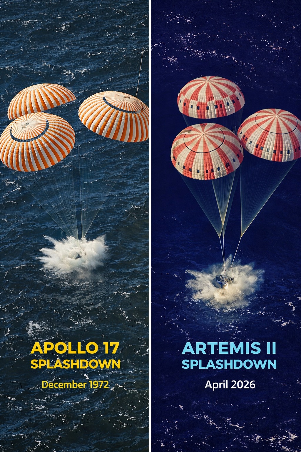 53 YEARS APART. SAME OCEAN. DIFFERENT ERA. 🚀🌊 𝟱𝟯 𝗬𝗘𝗔𝗥𝗦