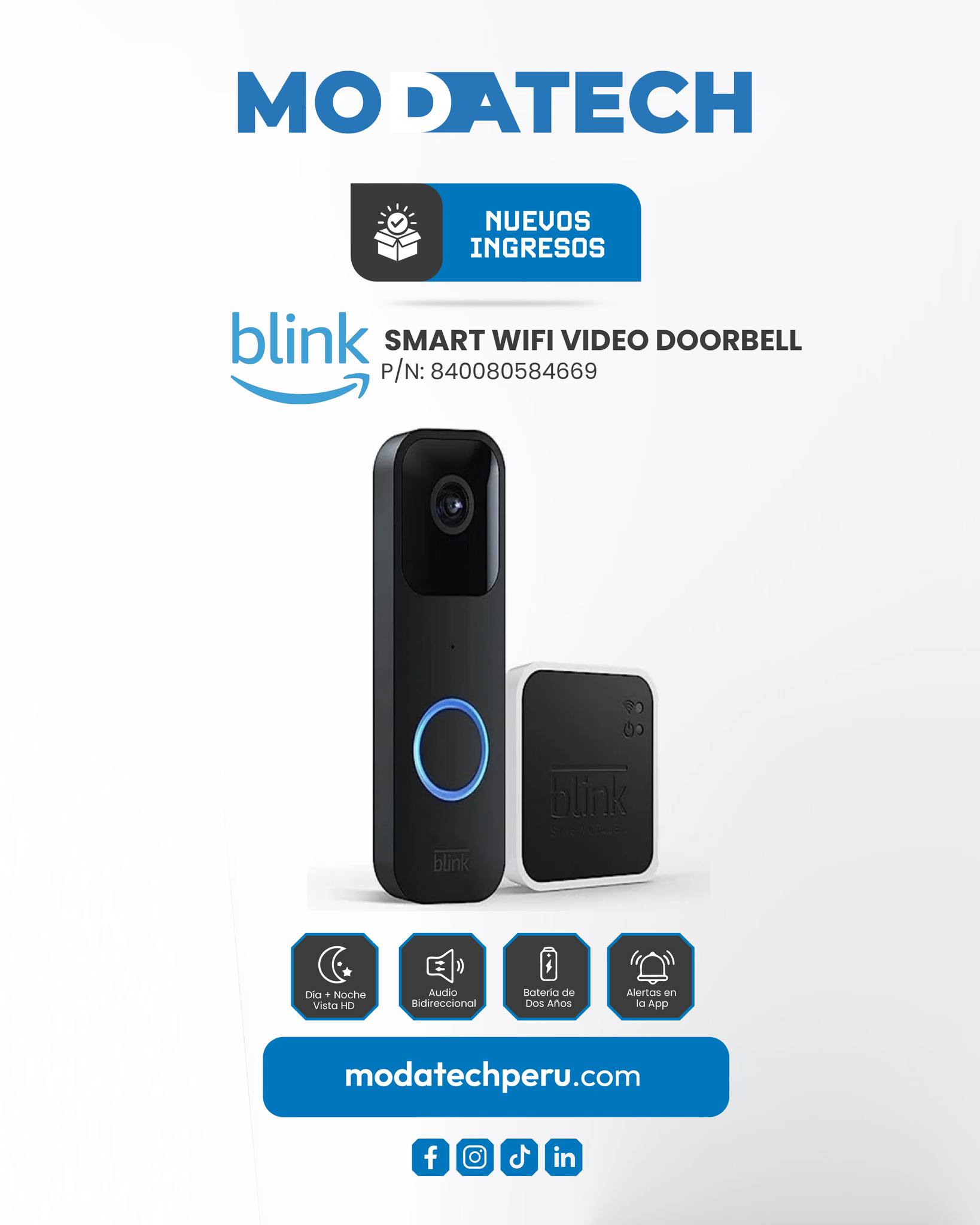 Moda - 🏠 BLINK SMART WIFI VIDEO DOORBELL 🆔 P/N: 840080584669 . 🆕 NUEVOS ...