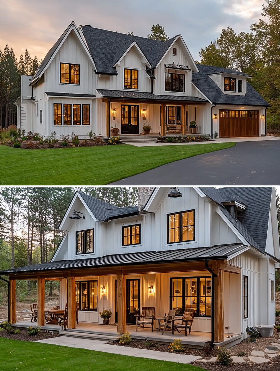 Farmhouse - Clean modern farmhouse with covered porch - this is ...