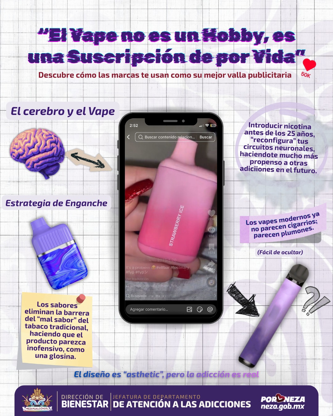 🚭✨ Que no te vendan la idea de que “vapear está de moda”… Detrás de los  colores, sabores y videos aesthetic 📱💨 hay una industria buscando  engancharte desde joven 🧠⚠️ En el