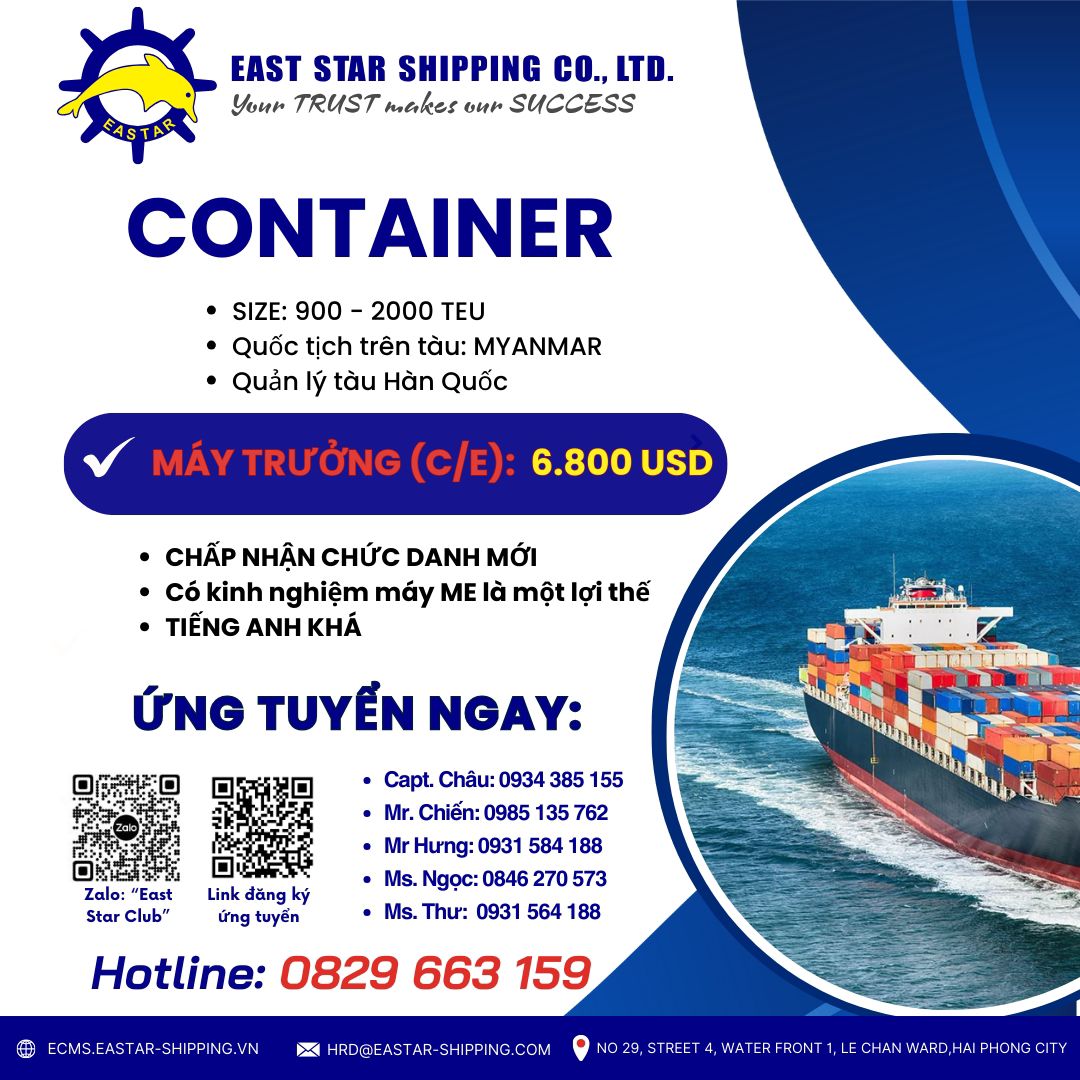 Eastar - 🌟 CÔNG TY TNHH VTB SAO PHƯƠNG ĐÔNG – TUYỂN GẤP THUYỀN VIÊN 🌟 ...