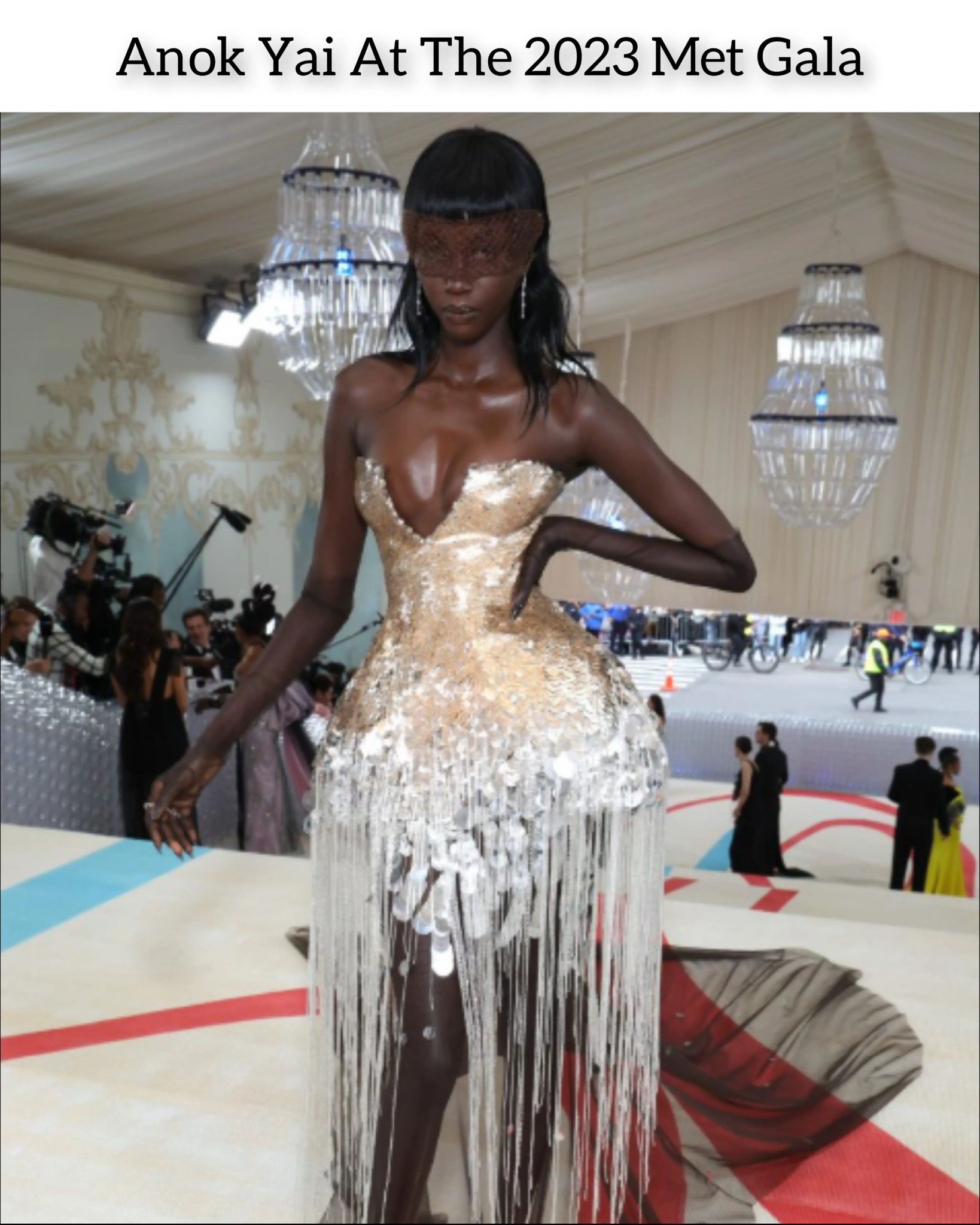 met gala gold dress 2023 ✨ “Anok Yai owning the moment at the Gala.” yellow dress met gala 2026