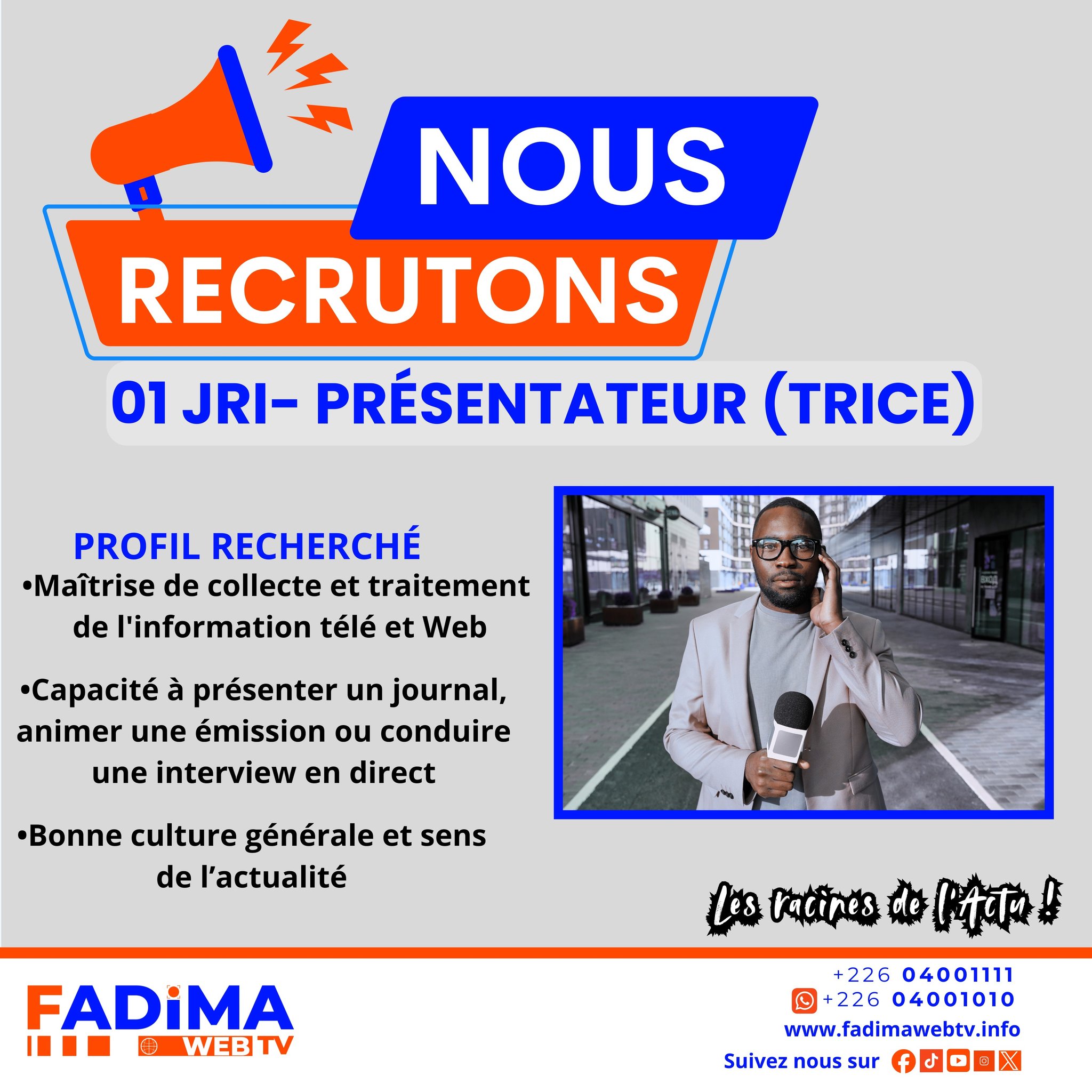 Fadima Web TV - 📢 FADIMA WEB TV RECRUTE ! Nous... | Facebook