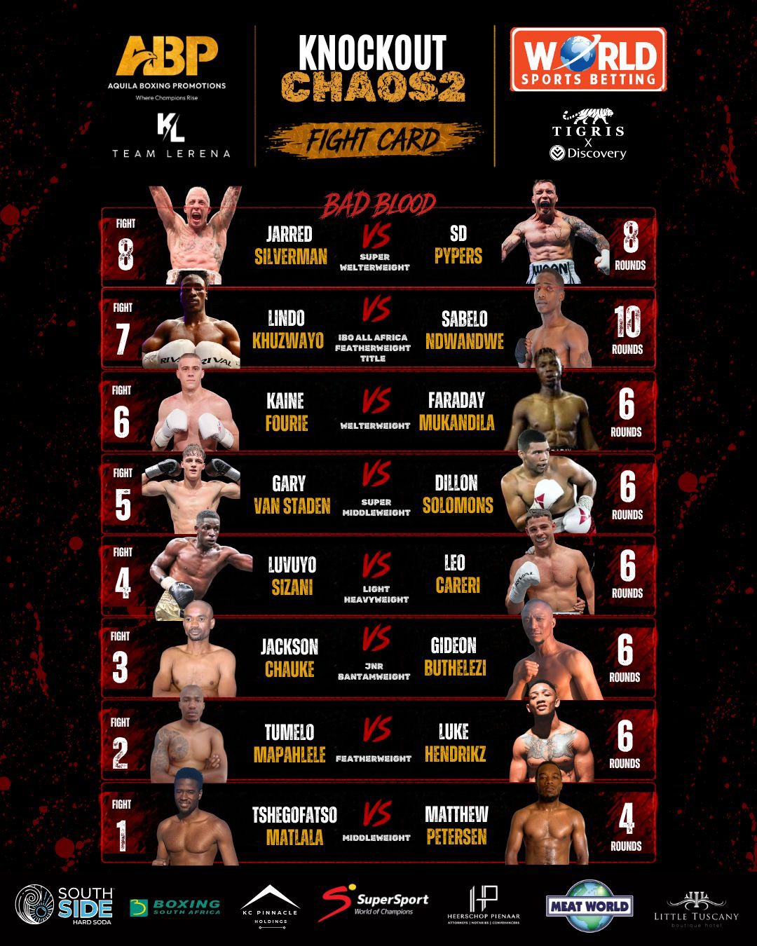 🥊 KNOCKOUT CHAOS 2 ~ BAD BLOOD 🩸 The fight card is officially