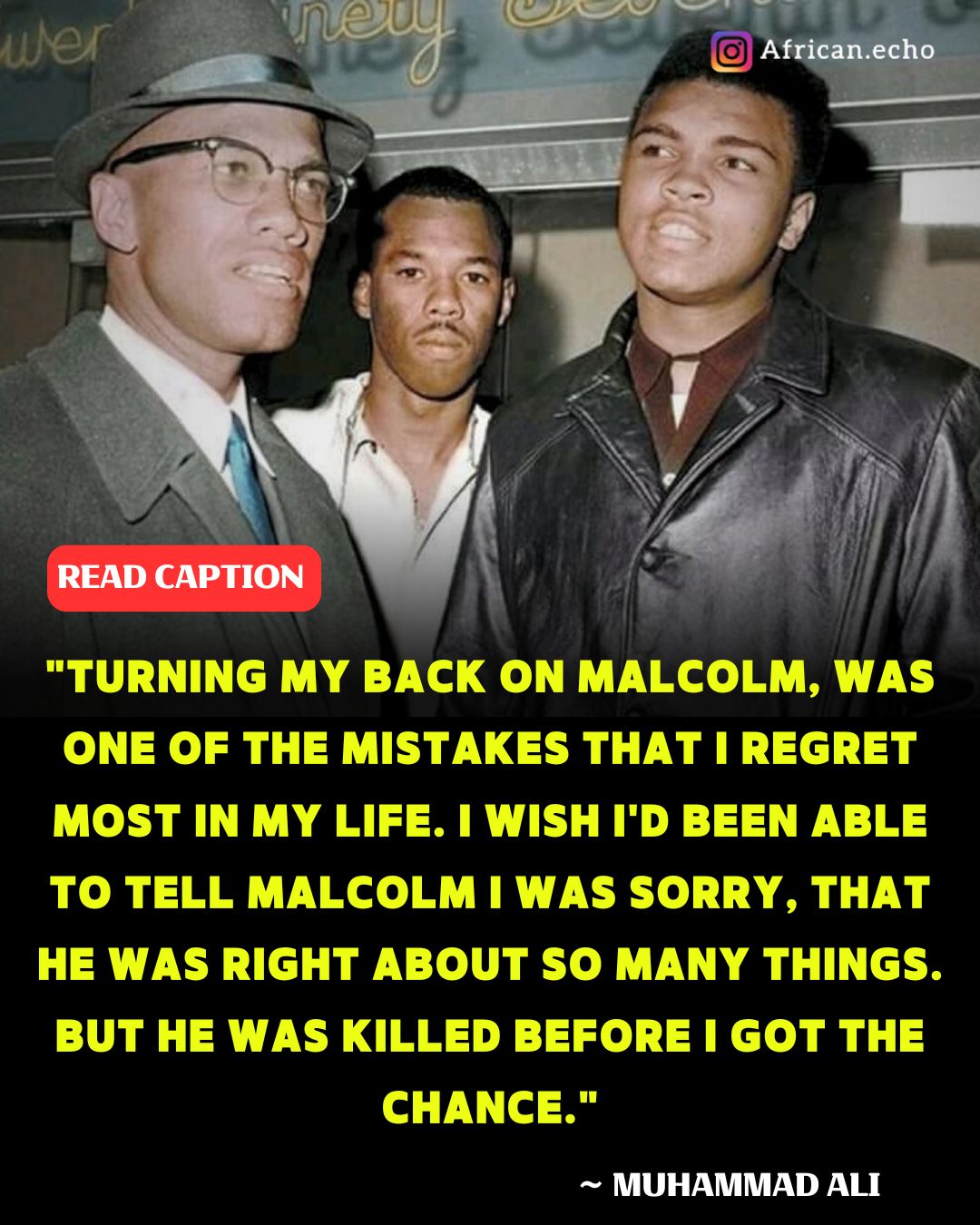 african.echo - Muhammad Ali once said turning his back on... | Facebook