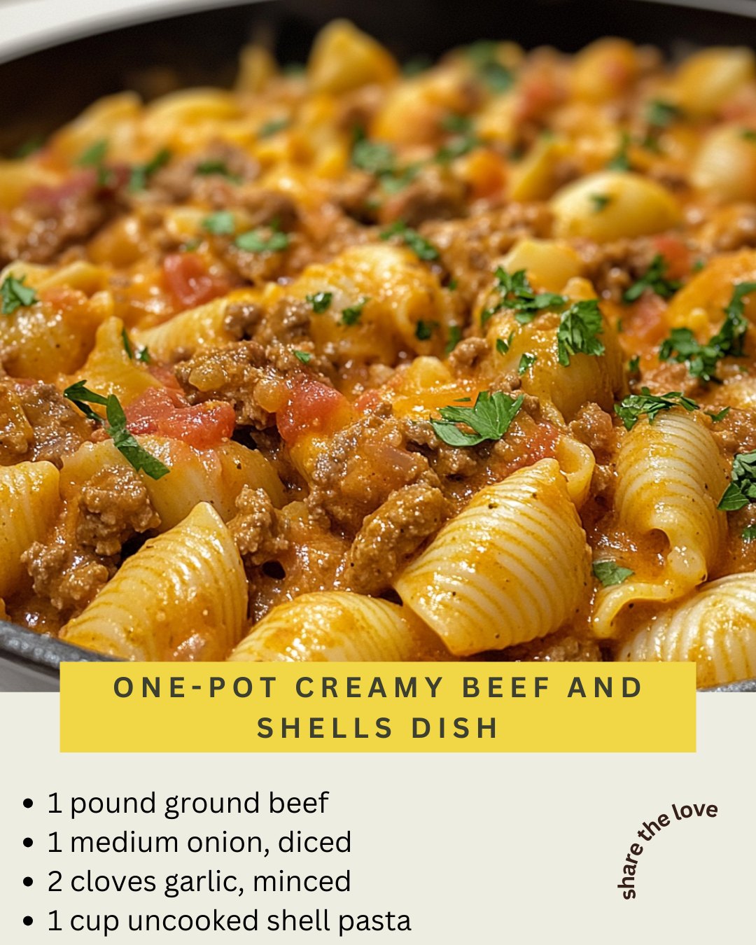 Courtney - This One-Pot Creamy Beef and Shells is the ultimate comfort ...