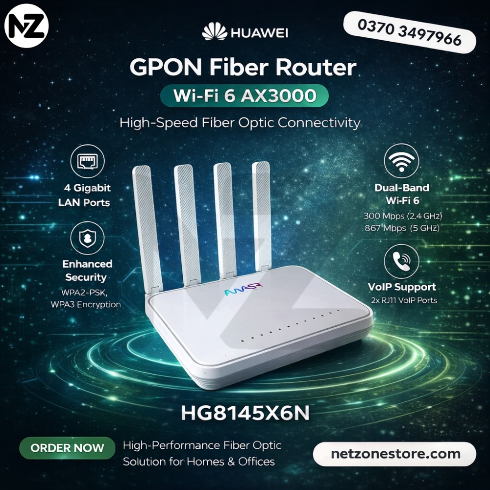 Netzone - Huawei HG8145X6N — Ab GPON Fiber ke sath Wi-Fi 6... | Facebook