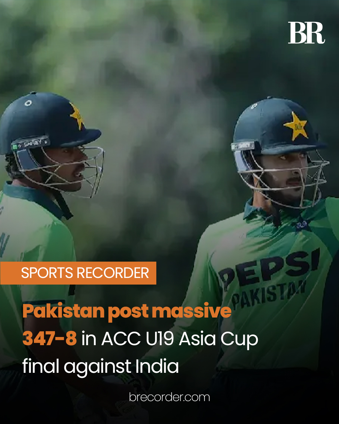 Sports Recorder - Pakistan Under-19 scored 347 for 8 in... | Facebook