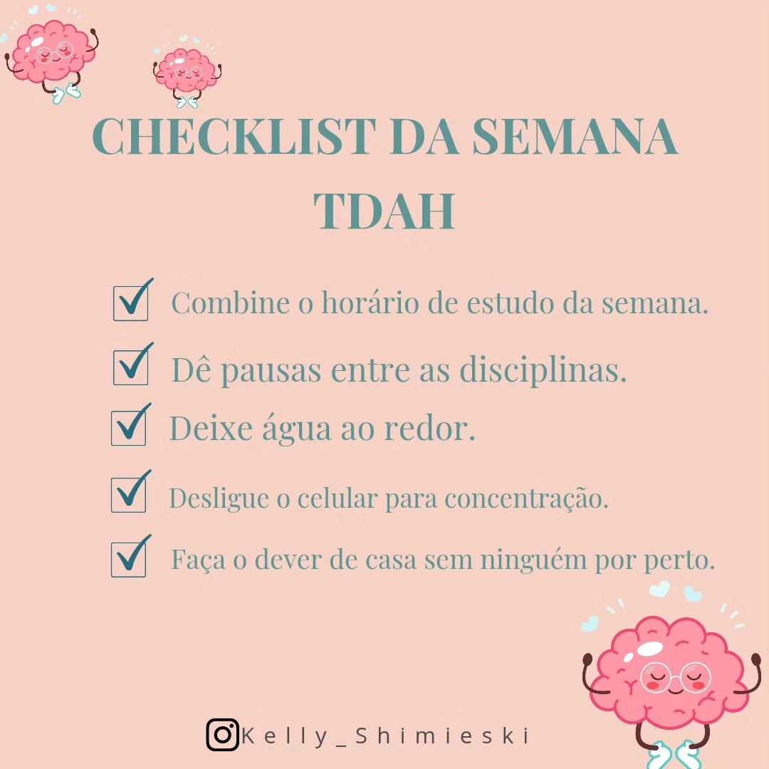 Kelly - Check-list Semanal: Um Aliado para Quem Tem TDAH Para quem vive ...