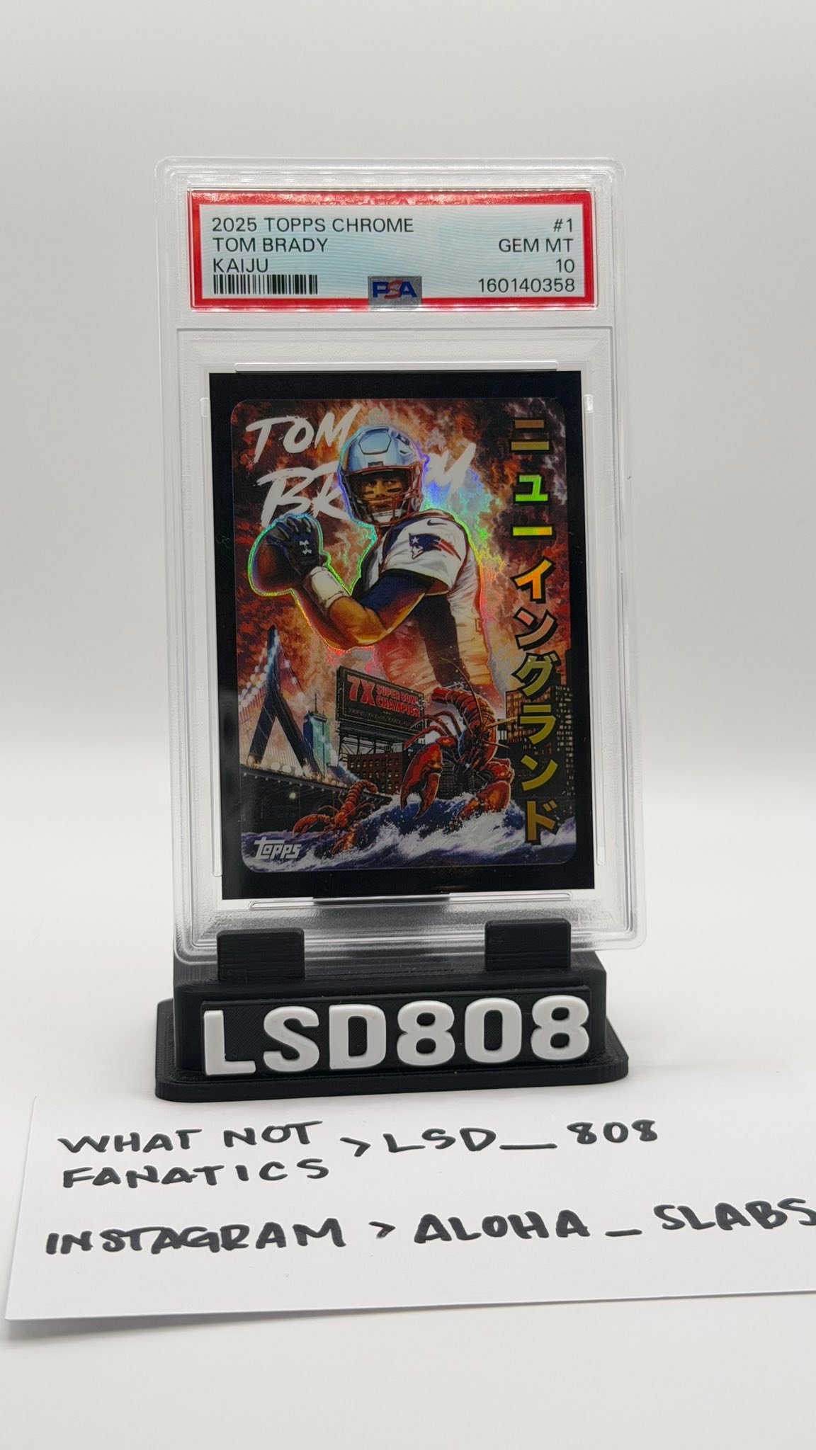 The first public sale of a 2025 Topps Chrome Tom Brady Kaiju is a