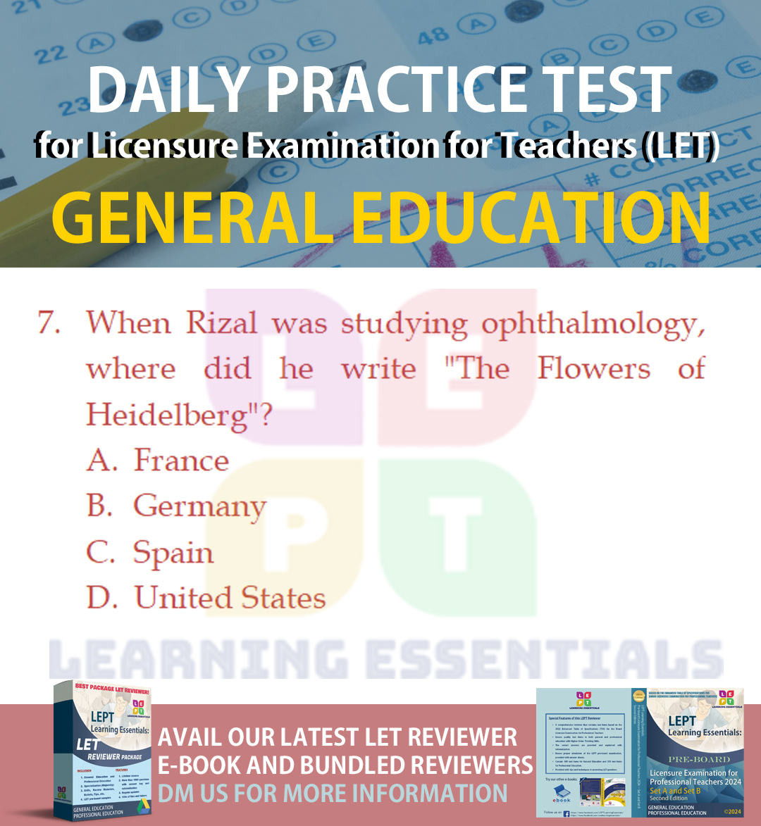 LET DAILY PRACTICE TEST... - LEPT Learning Essentials