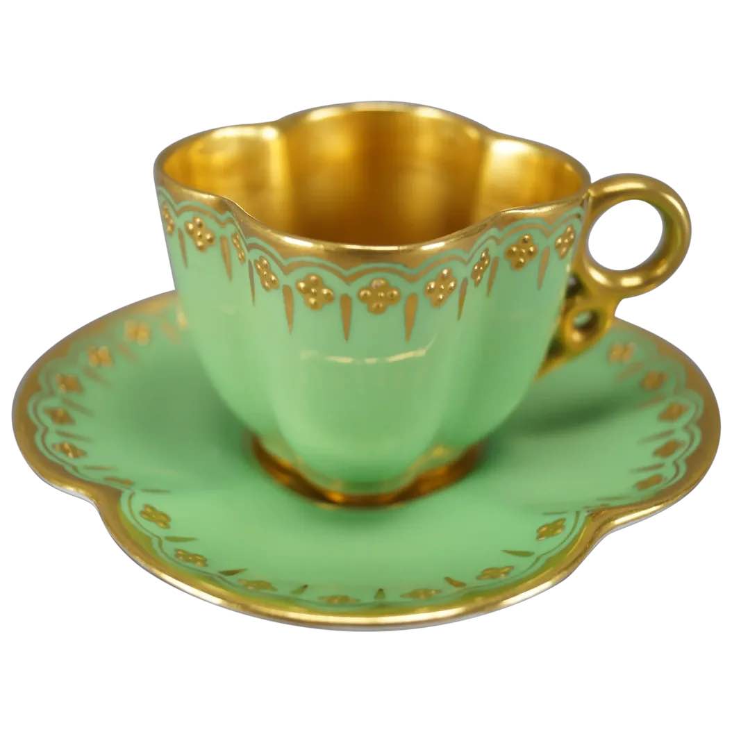 Antique Coalport ✨️ Cup & Saucer 19th Century