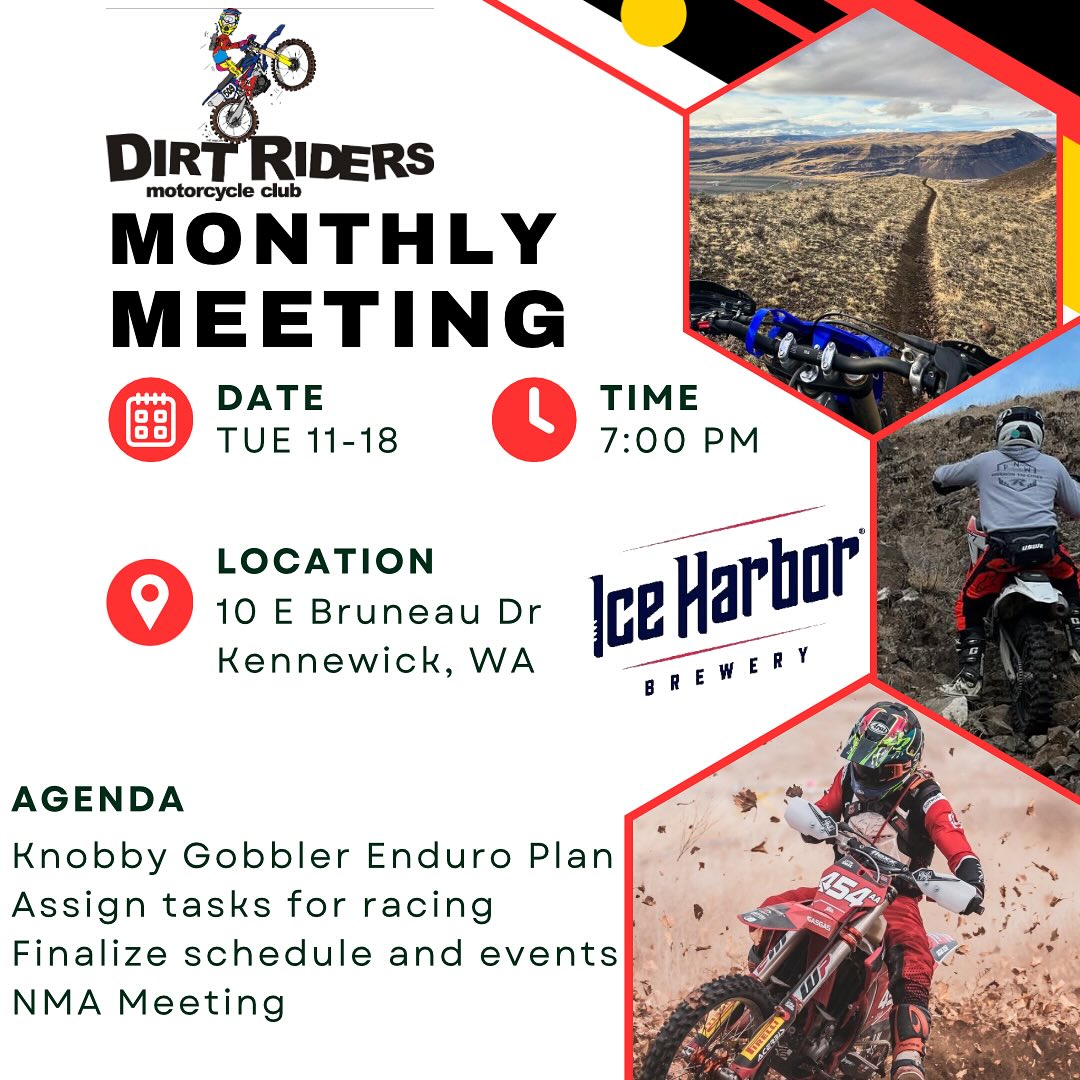 Tomorrows meeting is a big... - Dirt Riders Motorcycle Club | Facebook