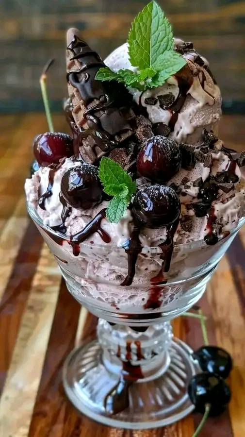 Aldi style black forest sundae