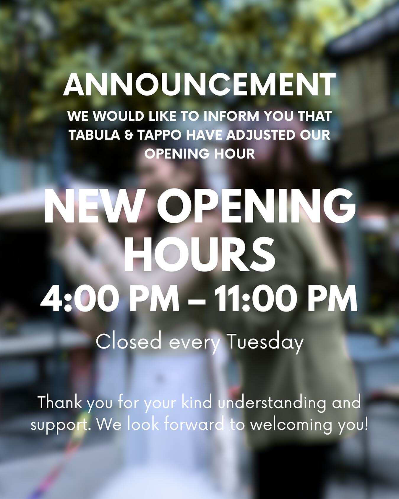 Tabula Bangkok - 📢 ANNOUNCEMENT We’ve updated our opening... | Facebook