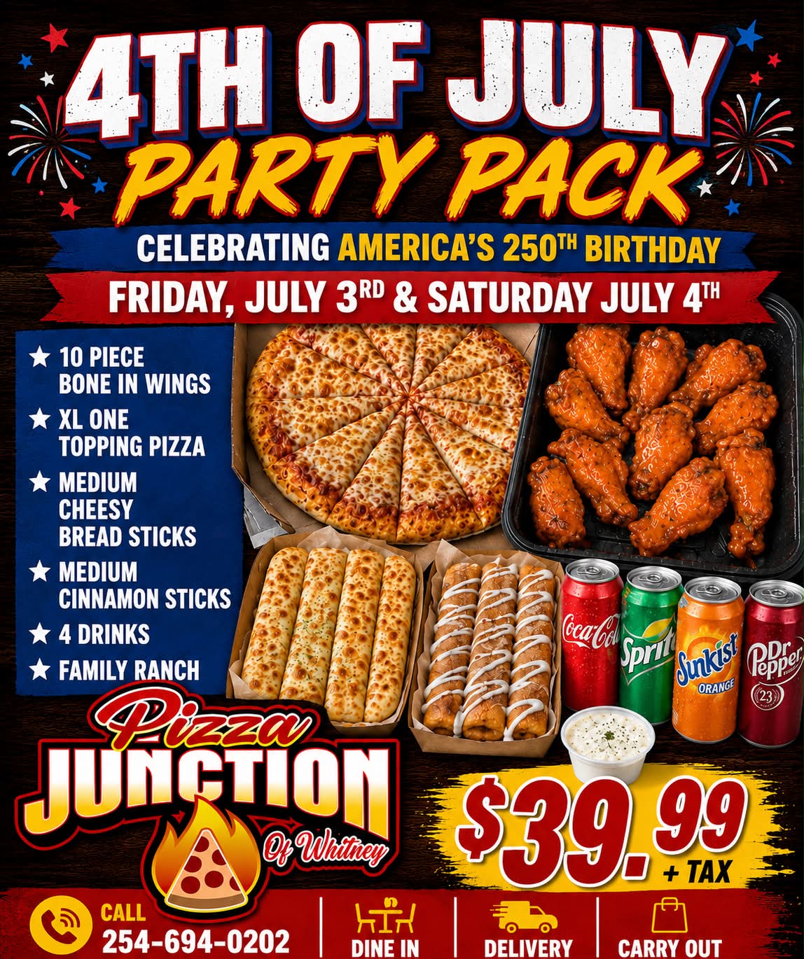 Happy Joe's Pizza & Ice Cream is celebrating America's 250th