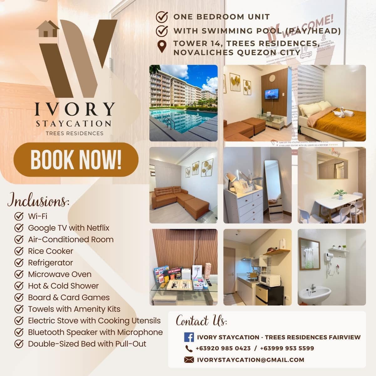 Ivory Staycation - Trees Residences Fairview | Quezon City