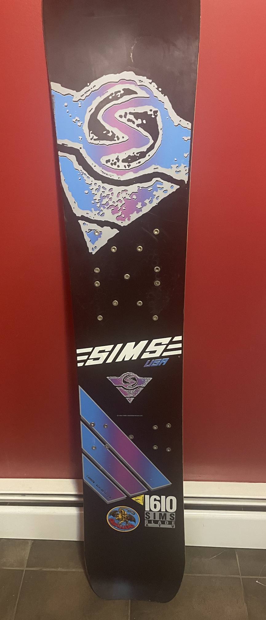 1989 Sims Blade 161 snowboard from Calgary's first snowboard shop