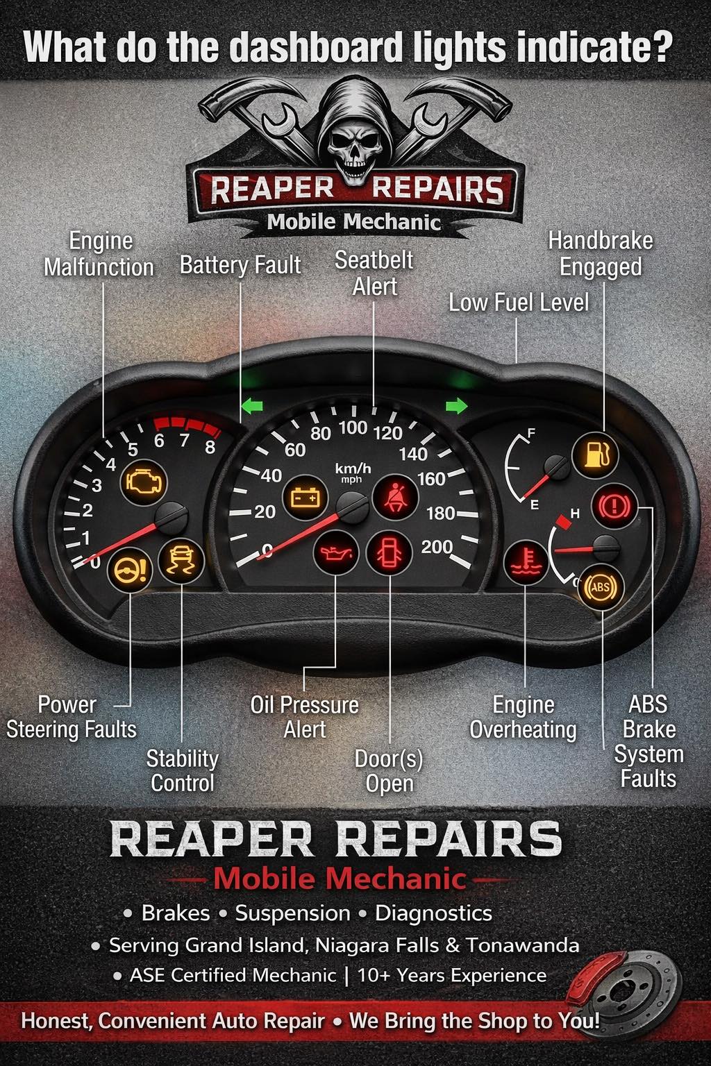 Reaper Repairs - 🚨 Don’t Ignore Dashboard Warning Lights 🚨... | Facebook