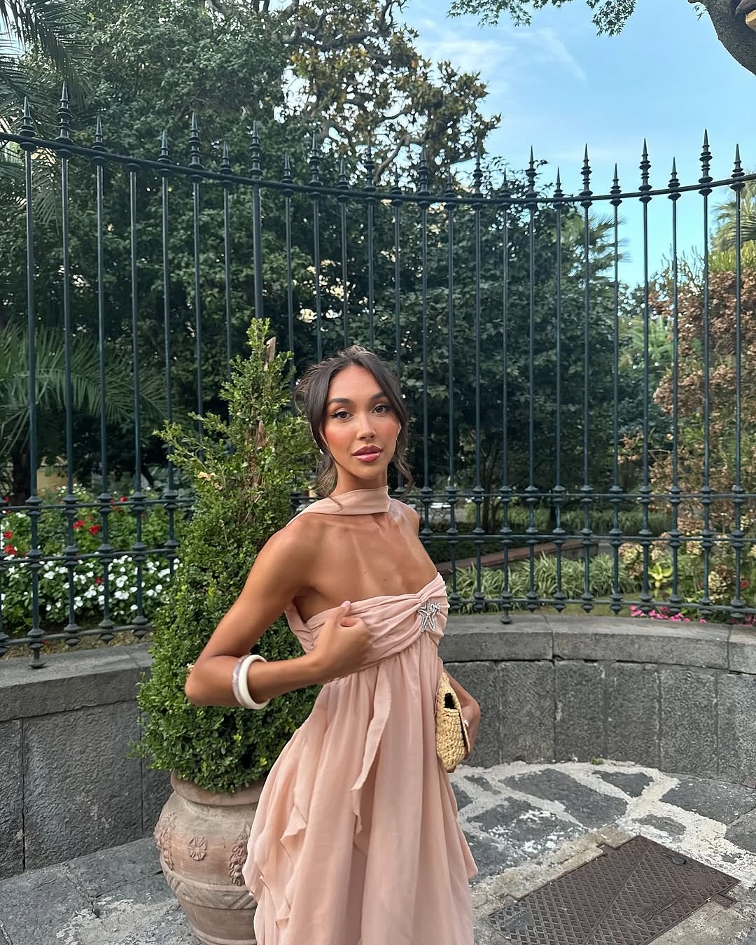🌷A dress that blooms with every step I take～🌸 Thanks to @abigail.snowball in MARIAH PINK CHIFFON RUFFLE HALTERNECK MAXI DRESS #missrosier #missrosierofficial #maxidress #pink #pinkstyle #partywear #weddingdress