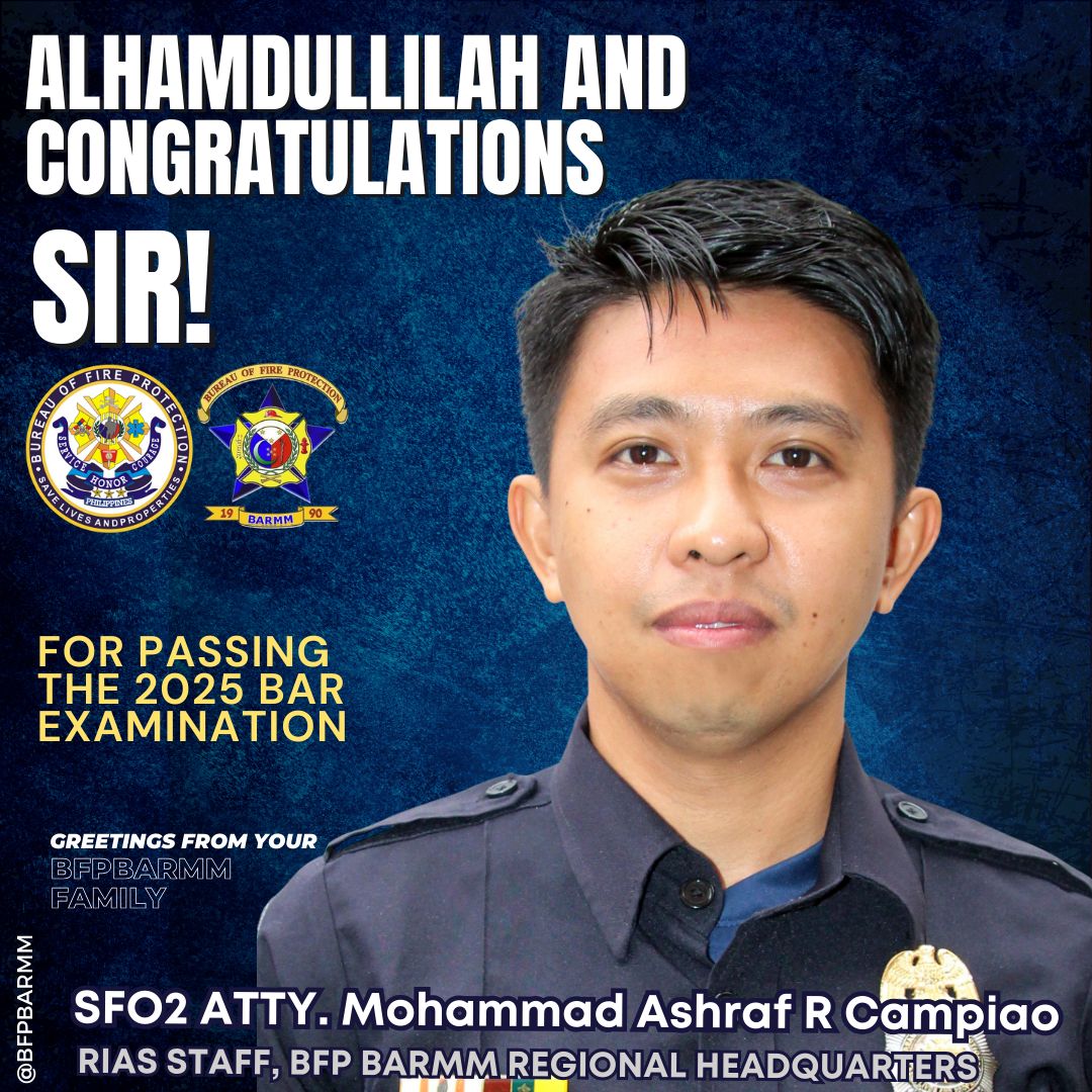 BFP - ALHAMDULLILAH AND CONGRATULATIONS! 🎉⚖️ The Bureau of Fire ...