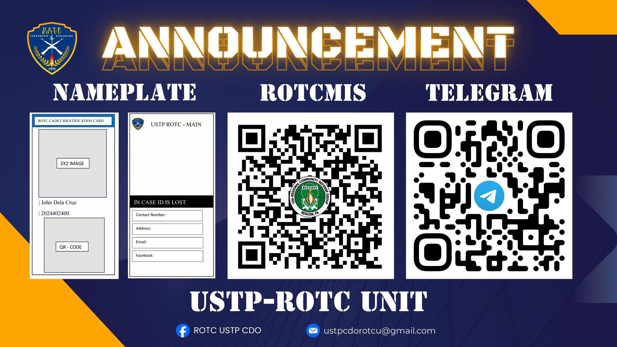 ROTC USTP CDO - 📣 𝐀𝐍𝐍𝐎𝐔𝐍𝐂𝐄𝐌𝐄𝐍𝐓 – 𝐈𝐌𝐏𝐎𝐑𝐓𝐀𝐍𝐓 𝐑𝐄𝐌𝐈𝐍𝐃𝐄𝐑𝐒... | Facebook
