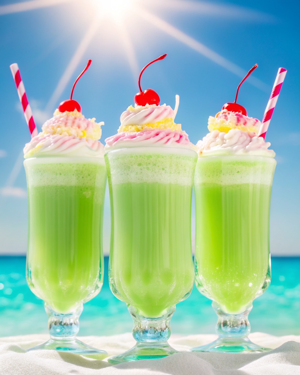 Midori and Malibu slushy recipe with lemonade