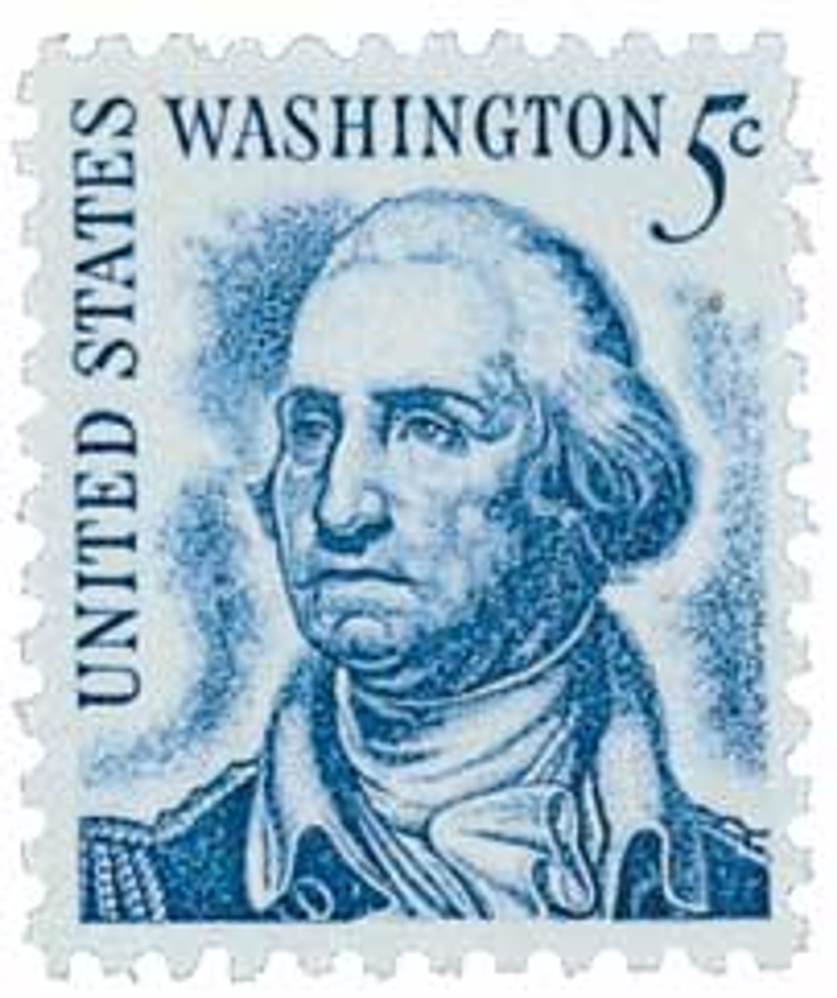 1962 Vintage George Washington 5 Cent Bleu U.S. Postage Stamp